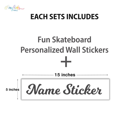 Fun Skateboard Personalized Wall Stickers