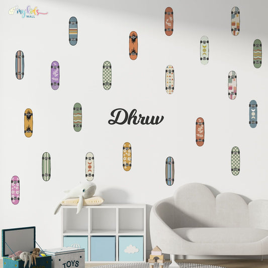 Fun Skateboard Personalized Wall Stickers