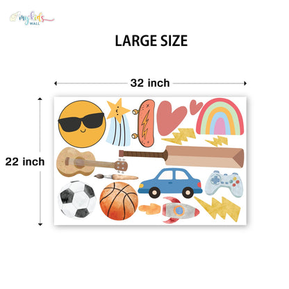 Fun Sports & Hobbies Personalized Wall Stickers