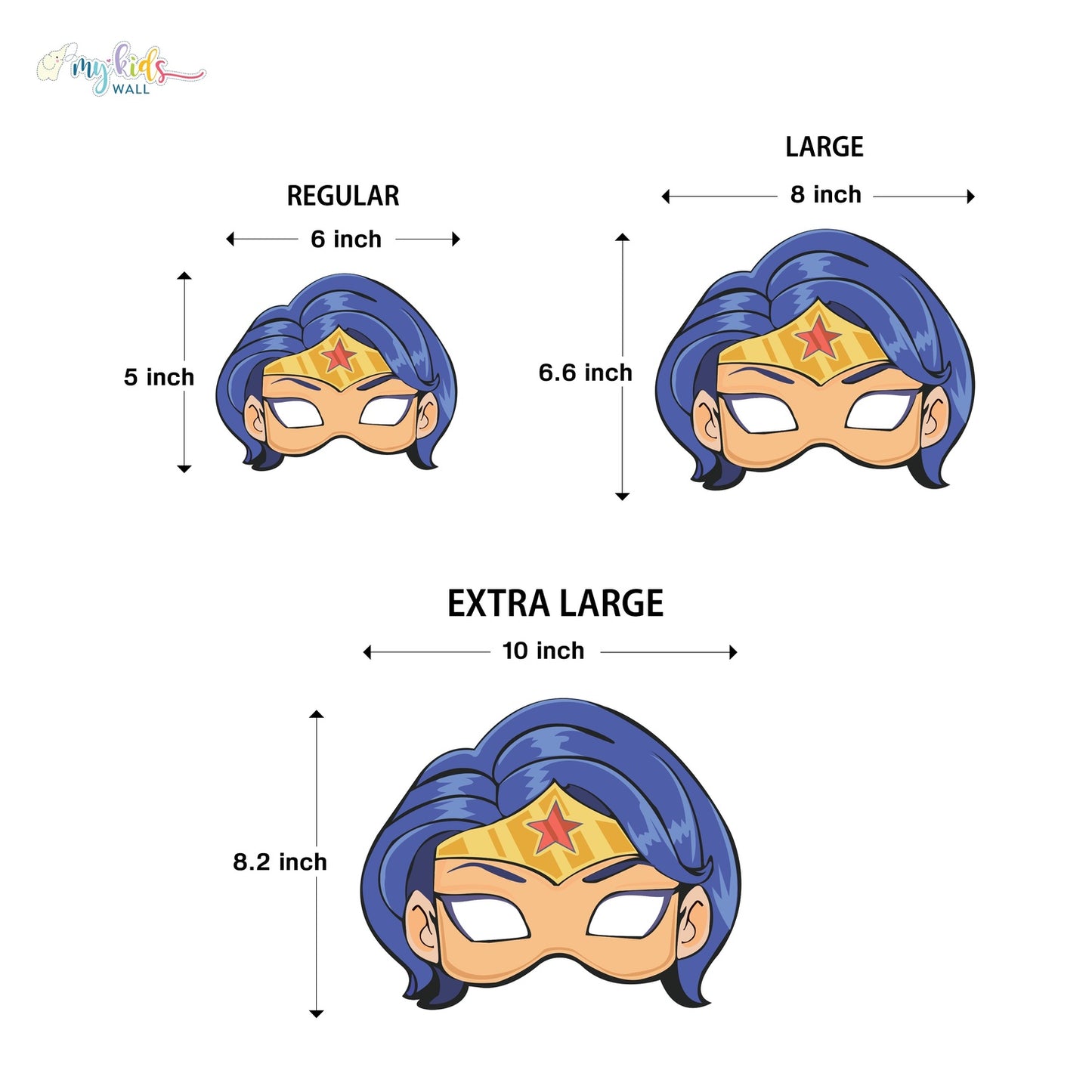 Girl Superheroes Face Masks Personalized Wall Stickers