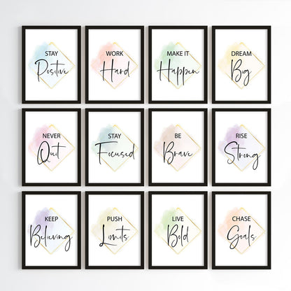 Golden Glow Motivation Wall Art (Framed)