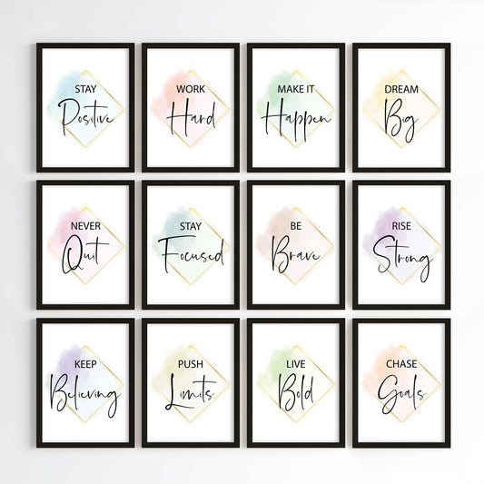 Golden Glow Motivation Wall Art (Framed)