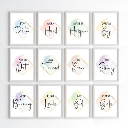 Golden Glow Motivation Wall Art (Framed)