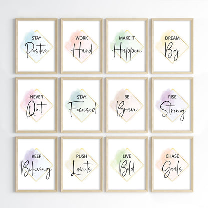 Golden Glow Motivation Wall Art (Framed)