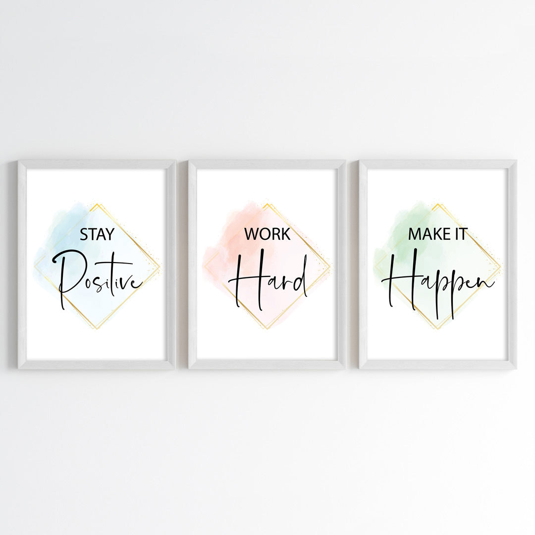 Golden Glow Motivation Wall Art (Framed)