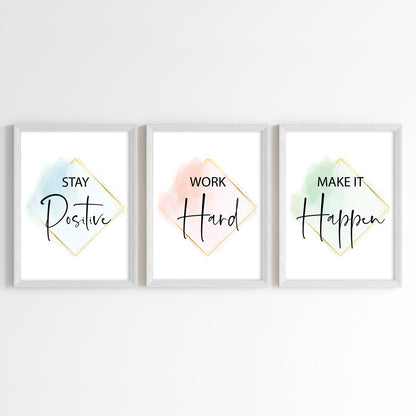 Golden Glow Motivation Wall Art (Framed)