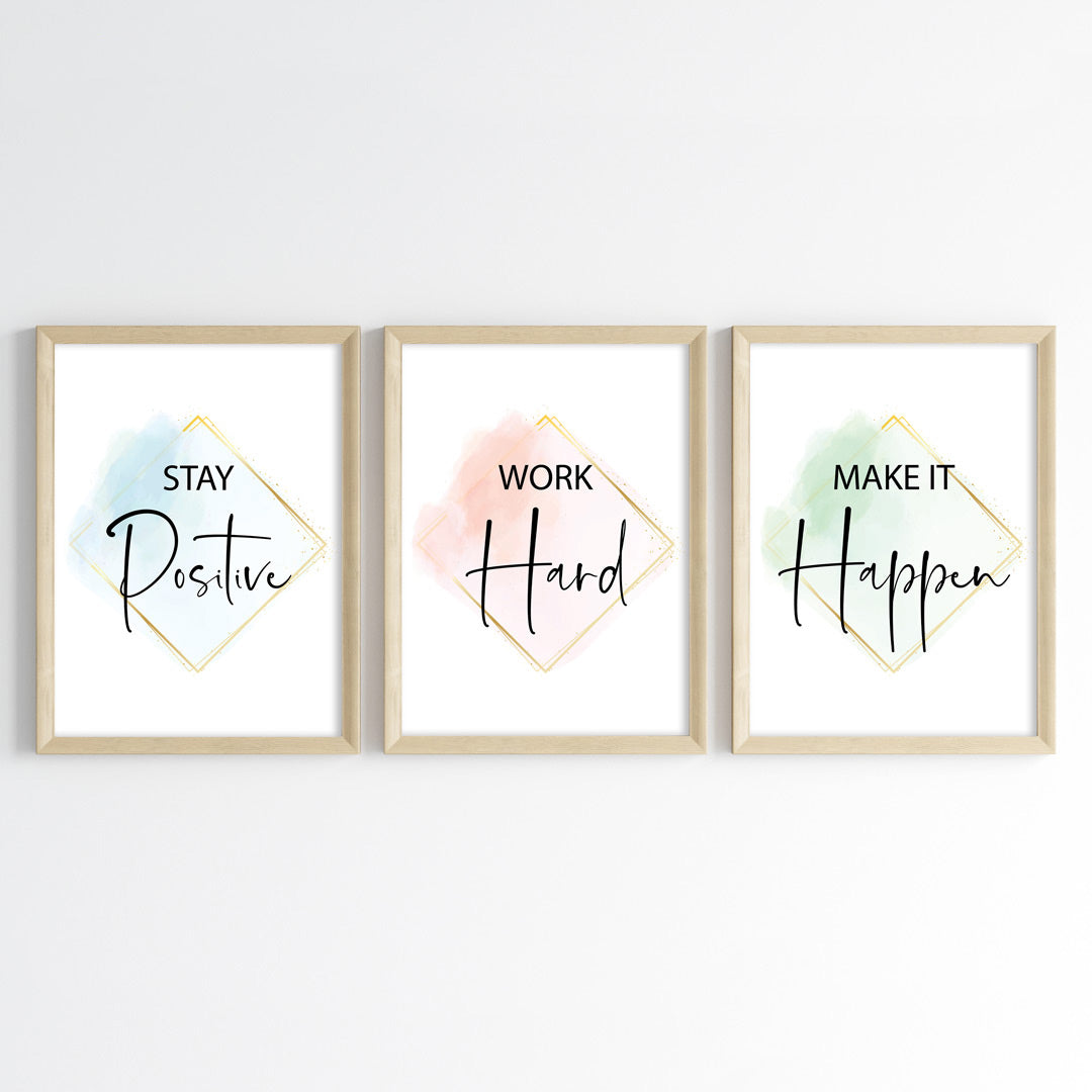 Golden Glow Motivation Wall Art (Framed)