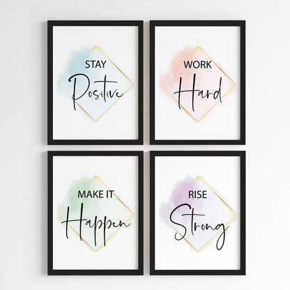 Golden Glow Motivation Wall Art (Framed)