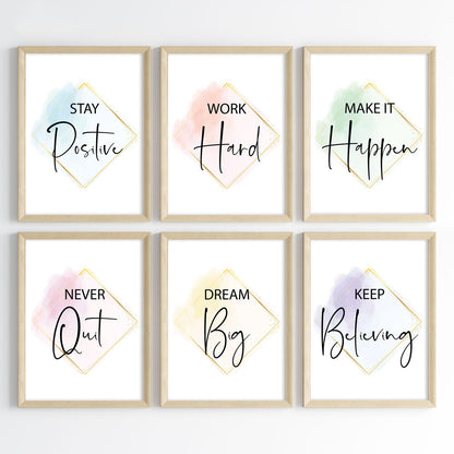 Golden Glow Motivation Wall Art (Framed)