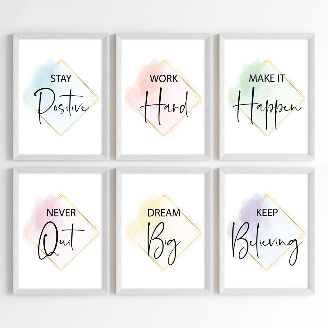 Golden Glow Motivation Wall Art (Framed)
