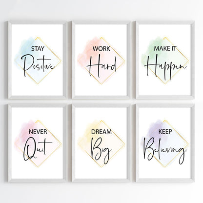 Golden Glow Motivation Wall Art (Framed)