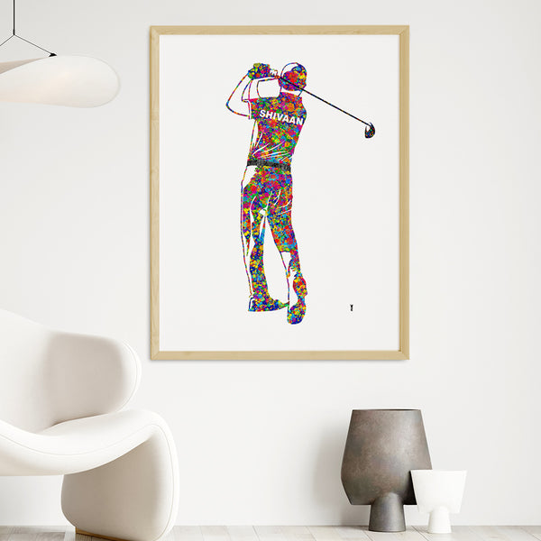 Load image into Gallery viewer, &#39;Golf Player&#39; Personalized Wall Art (Big Frame)
