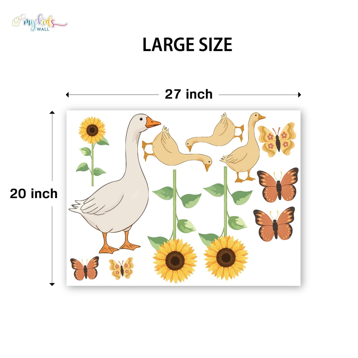 Goose Family & Sunflowers Personalized Wall Stickers