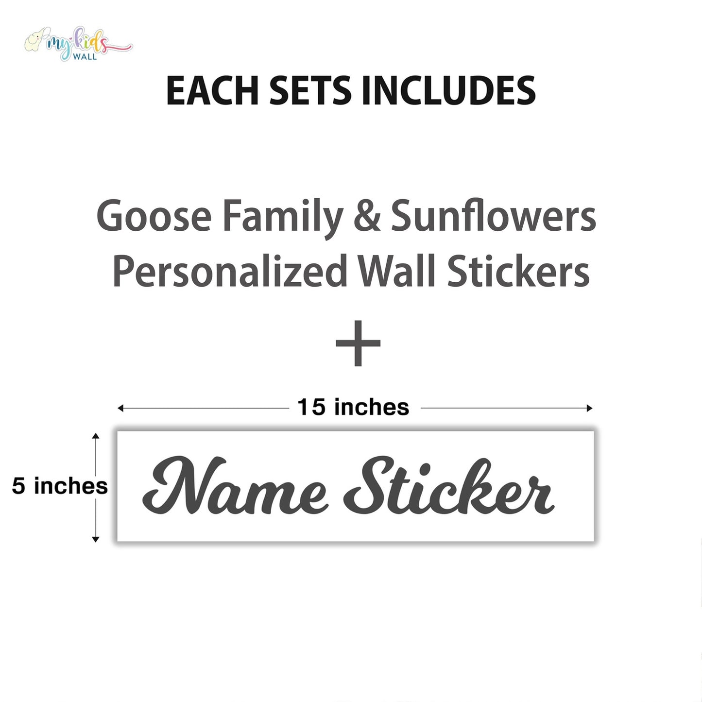 Goose Family & Sunflowers Personalized Wall Stickers