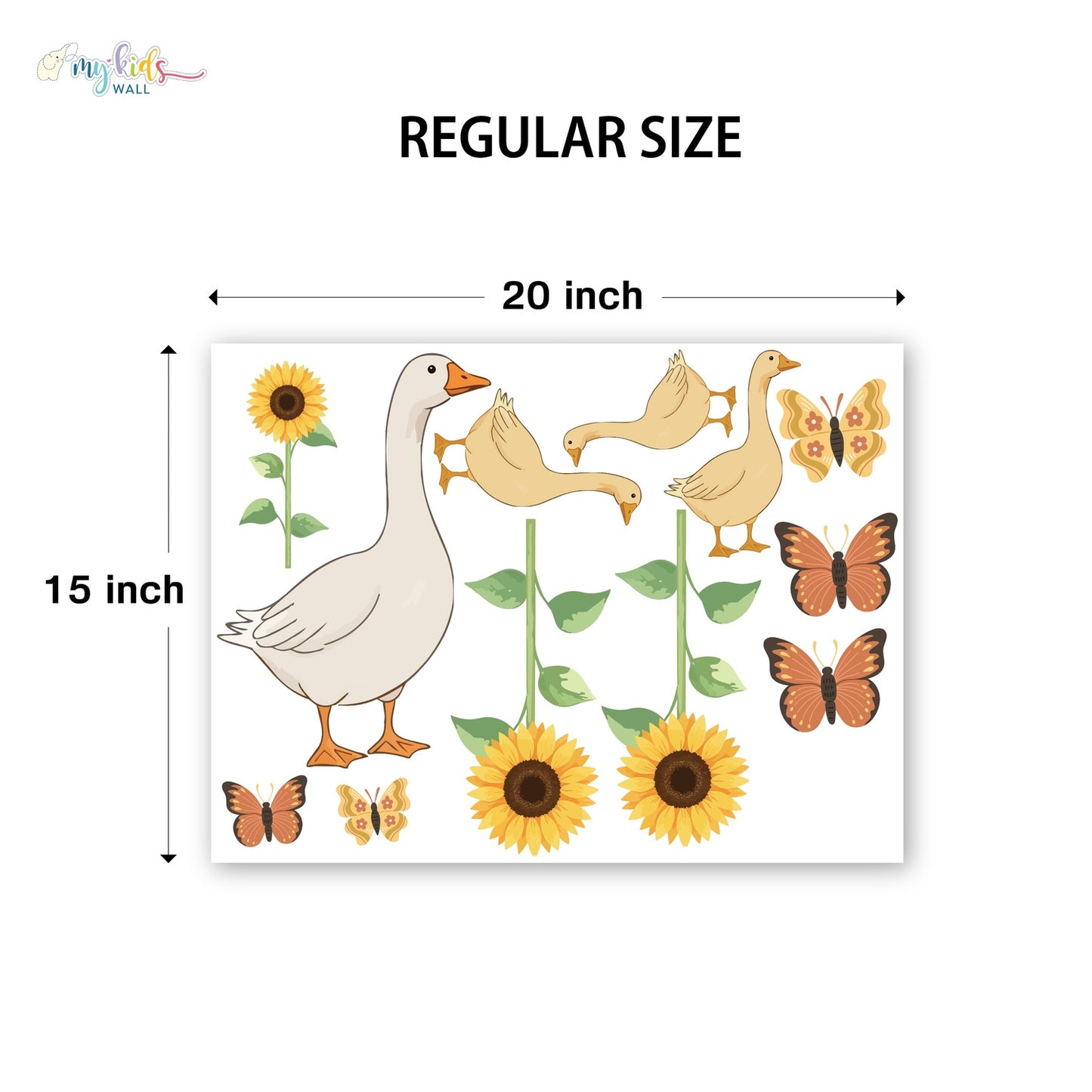 Goose Family & Sunflowers Personalized Wall Stickers
