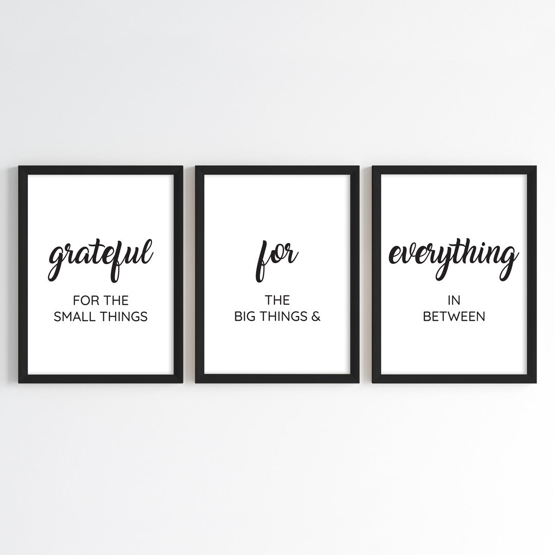 Grateful for Everything Wall Art (Framed Set of 3)
