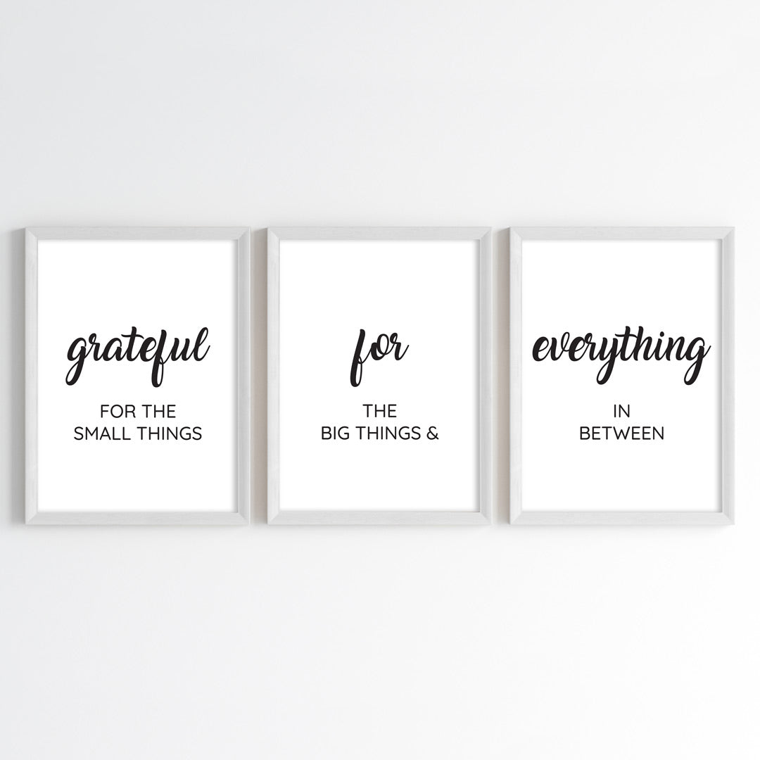Grateful for Everything Wall Art (Framed Set of 3)