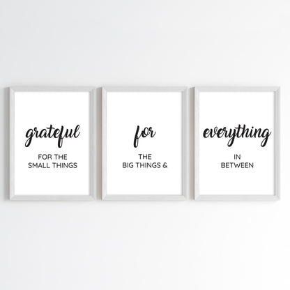 Grateful for Everything Wall Art (Framed Set of 3)