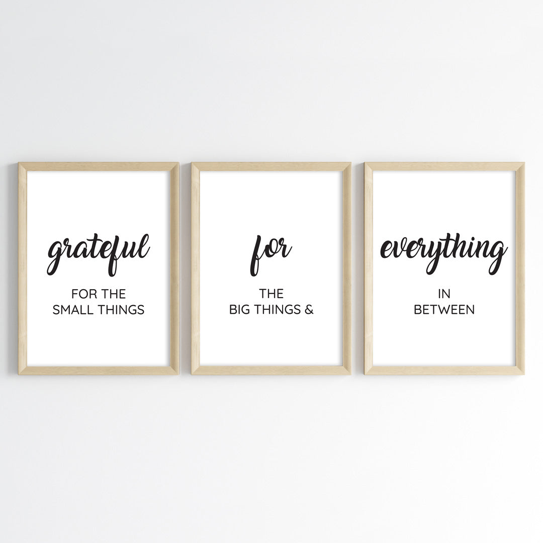 Grateful for Everything Wall Art (Framed Set of 3)