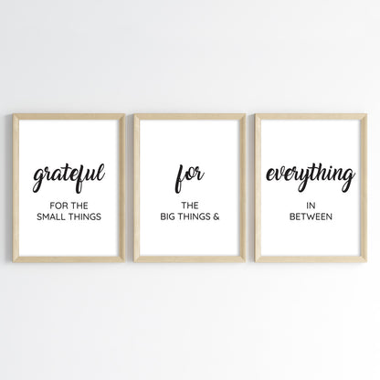 Grateful for Everything Wall Art (Framed Set of 3)