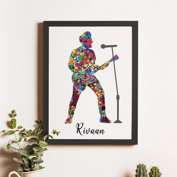 Load image into Gallery viewer, &#39;Rockstar Guitarist&#39; Personalized Wall Art (Framed)
