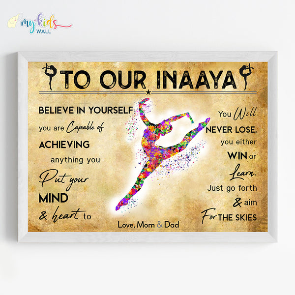 Load image into Gallery viewer, &#39;Gymnastics Girl&#39; Personalized Motivational Wall Art (Framed)
