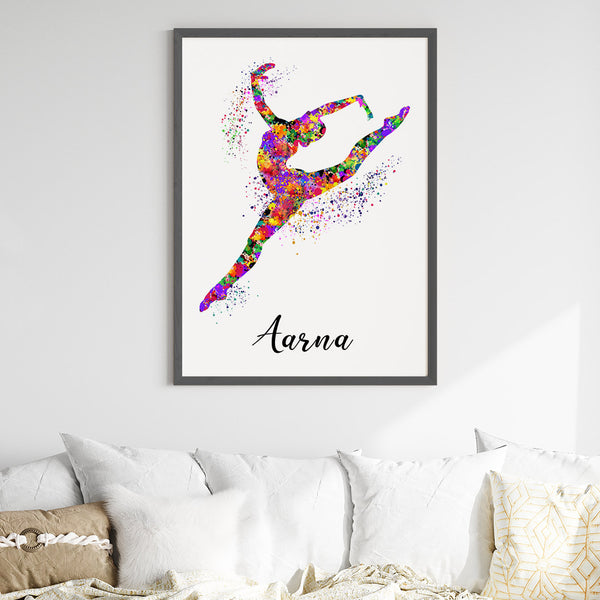 Load image into Gallery viewer, &#39;Gymnastics Girl&#39; Personalised Wall Art (Big Frame)
