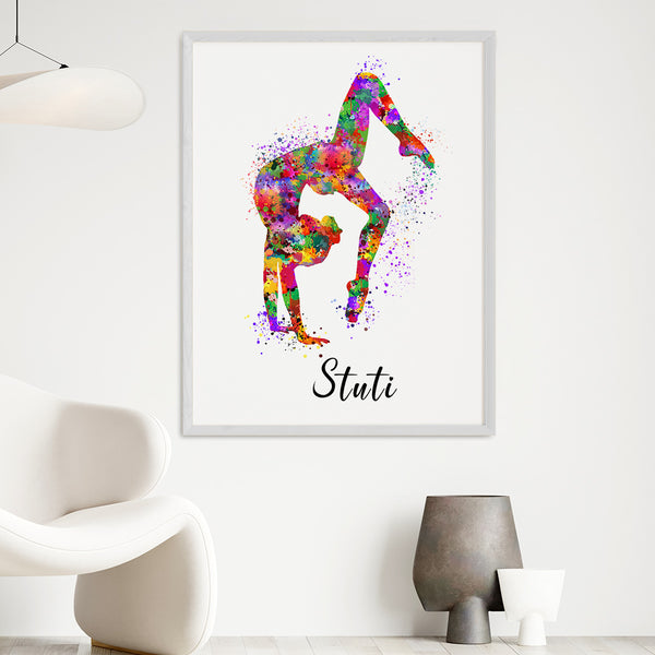 Load image into Gallery viewer, &#39;Gymnastics Girl Tumbling&#39; Personalised Wall Art (Big Frame)
