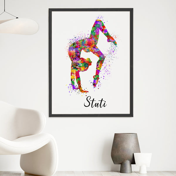 Load image into Gallery viewer, &#39;Gymnastics Girl Tumbling&#39; Personalised Wall Art (Big Frame)
