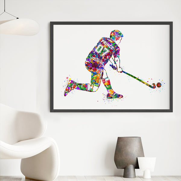 Load image into Gallery viewer, &#39;Hockey Player&#39; Personalised Wall Art (Big Frame)
