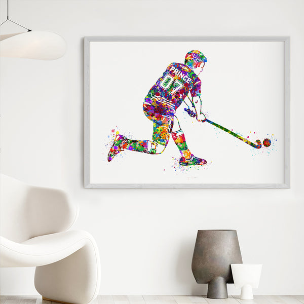 Load image into Gallery viewer, &#39;Hockey Player&#39; Personalised Wall Art (Big Frame)

