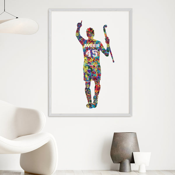 Load image into Gallery viewer, &#39;Hockey Player&#39; Winner Personalised Wall Art (Big Frame)
