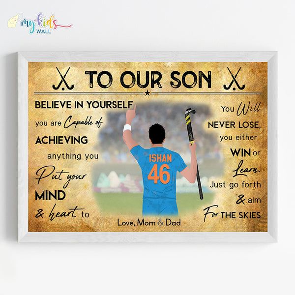 Load image into Gallery viewer, &#39;Hockey Player&#39; Personalized Motivational Wall Art (Framed)
