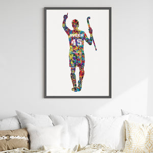 'Hockey Player' Winner Personalised Wall Art (Big Frame)