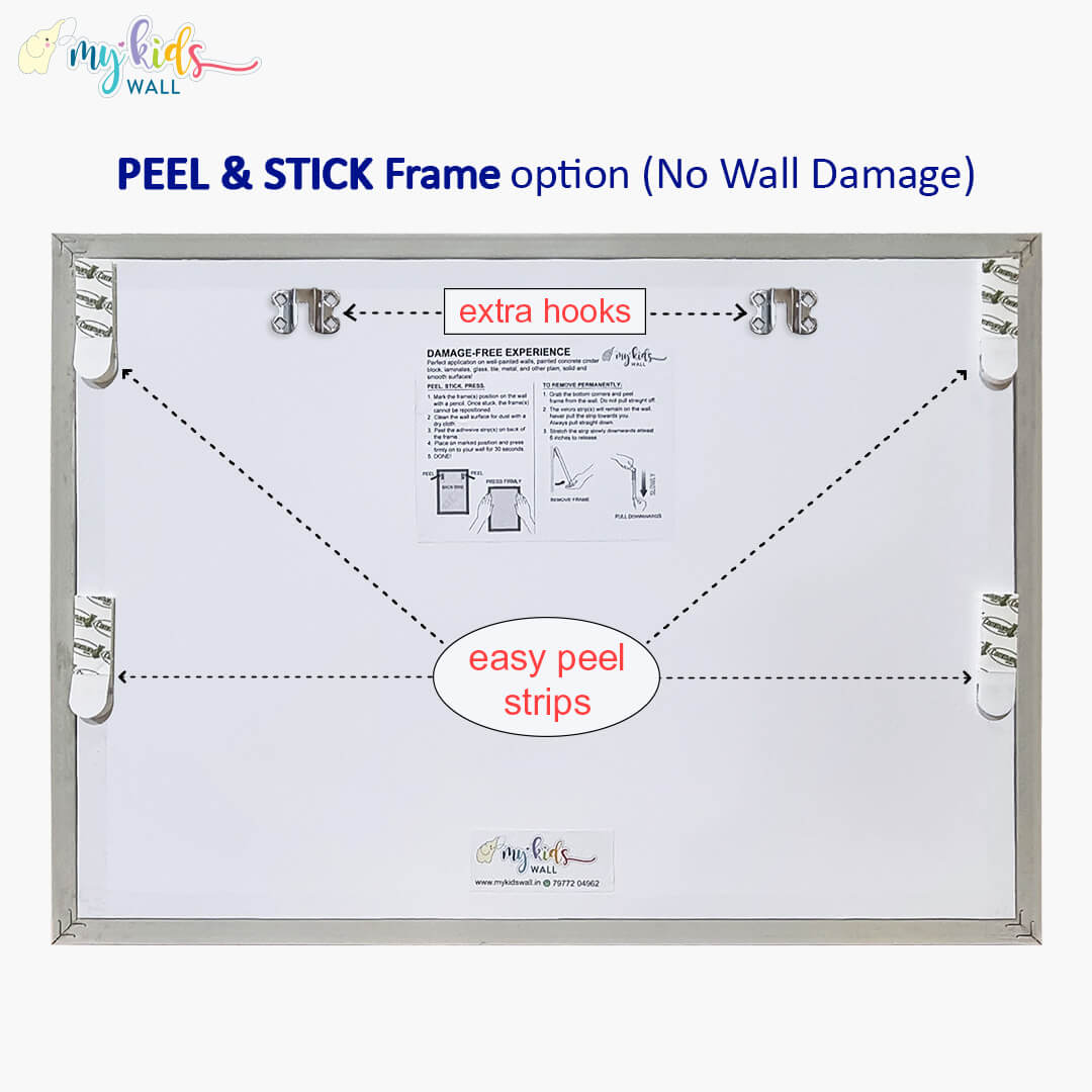 horizontal peel stick frame back side