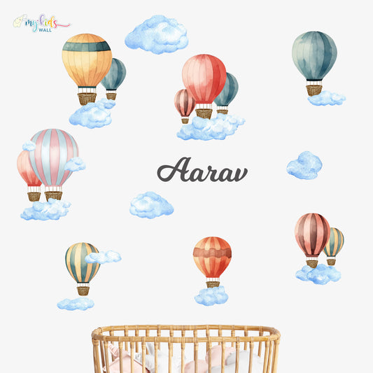 Hot Air Balloons Adventure Personalized Wall Stickers