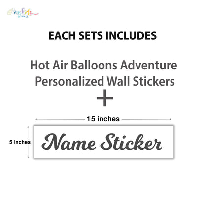 Hot Air Balloons Adventure Personalized Wall Stickers