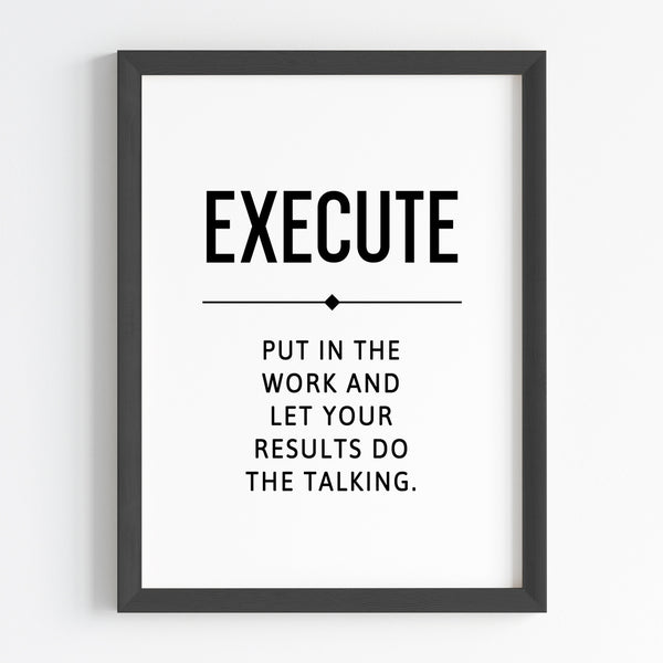 Load image into Gallery viewer, &#39;Hustle Grind Execute&#39; Wall Art (Framed)
