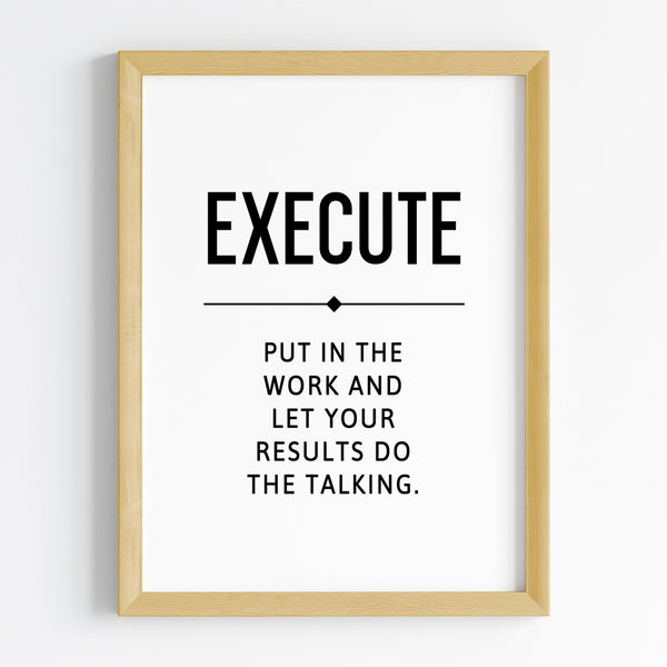 Load image into Gallery viewer, &#39;Hustle Grind Execute&#39; Wall Art (Framed)
