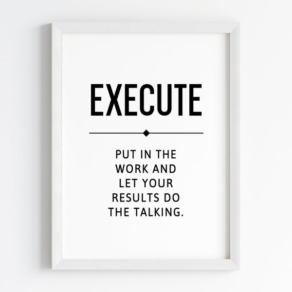 Load image into Gallery viewer, &#39;Hustle Grind Execute&#39; Wall Art (Framed)
