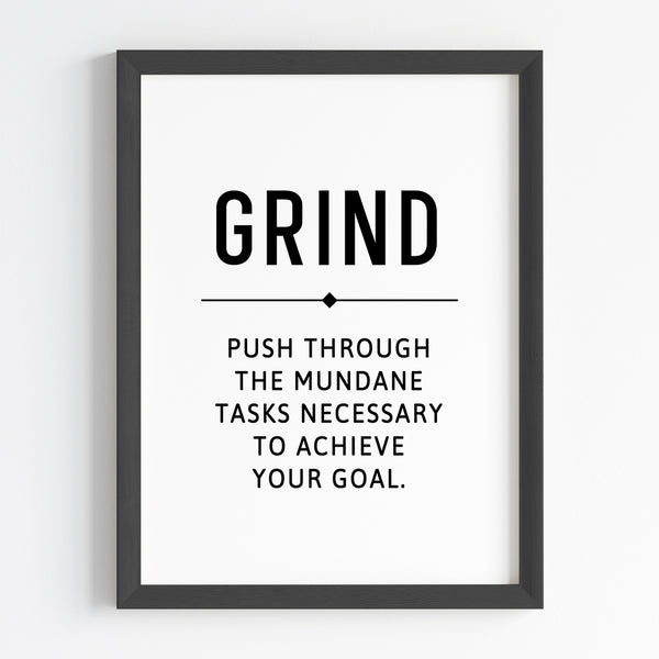 Load image into Gallery viewer, &#39;Hustle Grind Execute&#39; Wall Art (Framed)
