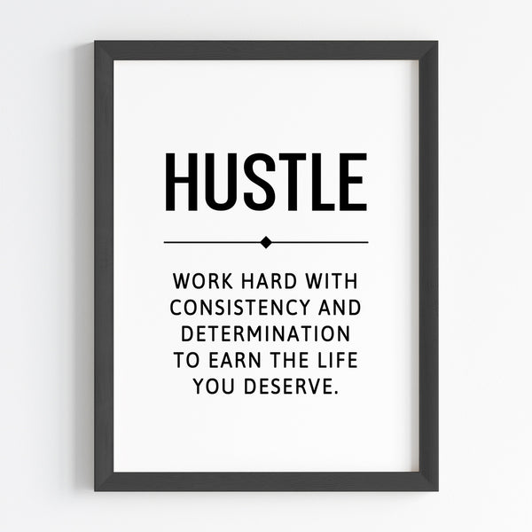 Load image into Gallery viewer, &#39;Hustle Grind Execute&#39; Wall Art (Framed)
