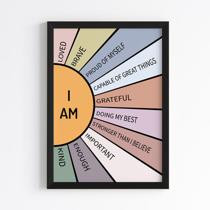 Sunrise Affirmations Inspirational Wall Art (Framed)