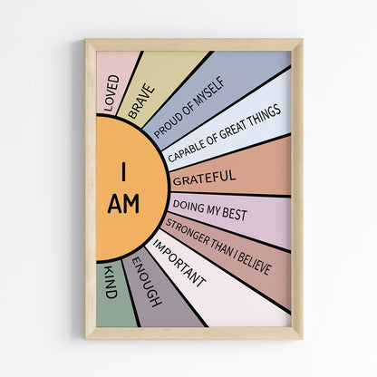 Sunrise Affirmations Inspirational Wall Art (Framed)
