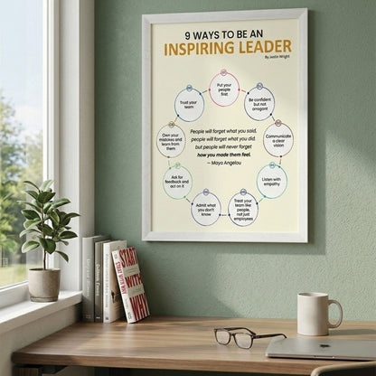 Inspiring Leader Office Wall Art (Framed)