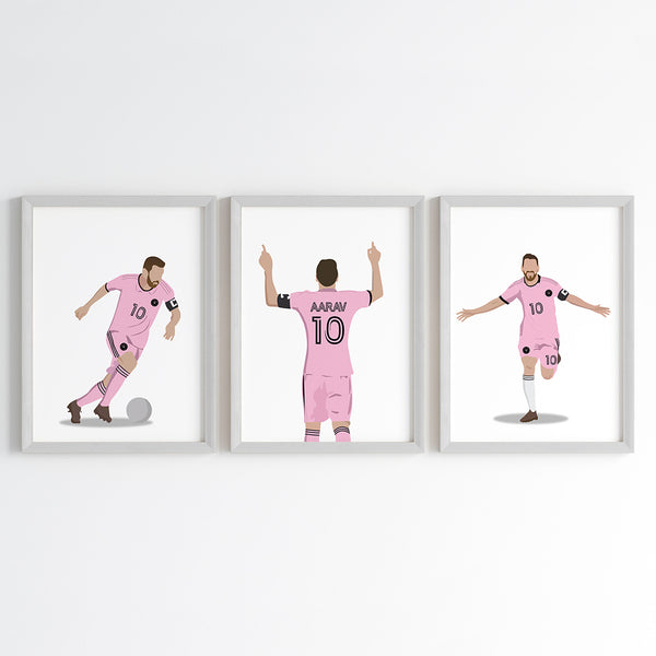 Load image into Gallery viewer, &#39;Lionel Messi&#39; Personalized Wall Art (Framed Set of 3)
