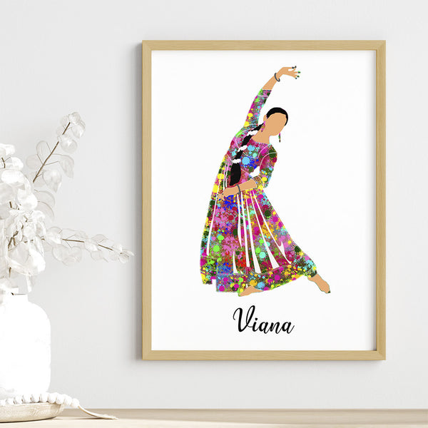 Load image into Gallery viewer, &#39;Kathak Dancer&#39; Personalized Wall Art (Framed)
