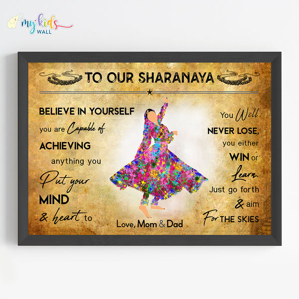 Load image into Gallery viewer, &#39;Kathak&#39; Girl Personalized Motivational Wall Art (Framed)
