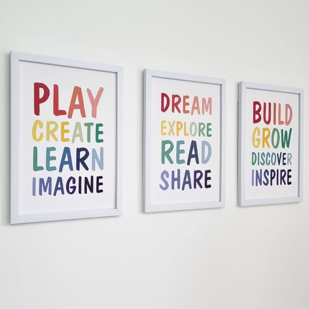 Kid's Playroom Wall Art (Framed Set of 3)