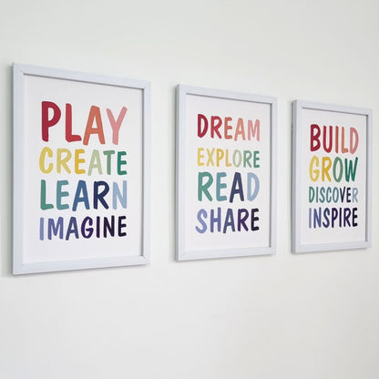 Kid's Playroom Wall Art (Framed Set of 3)